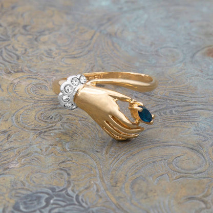 Vintage Austrian Crystals 18k Yellow Gold Matte or Polished Finish Made in USA by PVD Vintage Jewelry