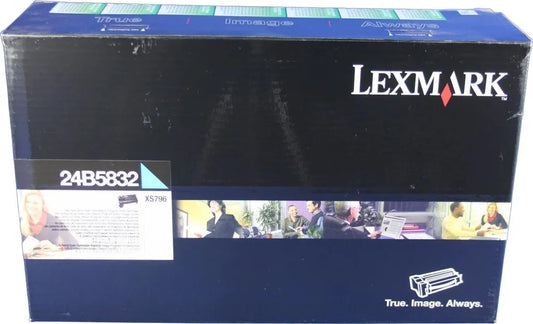 New, Pre-owned, Original Lexmark 24B5832 Extra High Yield Cyan Toner Cartridge