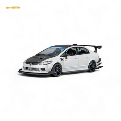 MicroTurbo Honda Civic Type R FD2 Spoon Sports Metallic White 1:64