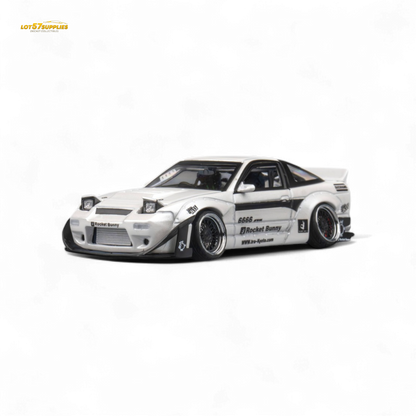 MicroTurbo Nissan 180SX Pandem Rocket Bunny White 1:64