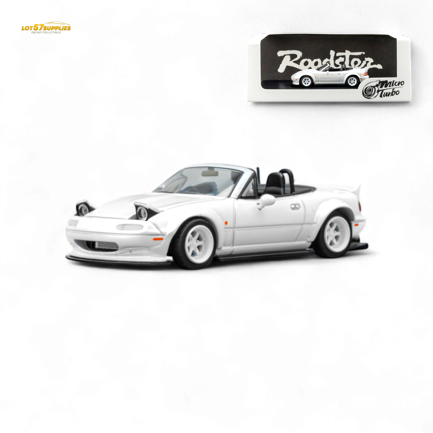 Microturbo Custom MX5 Rocket Bunny - Metallic White 1:64