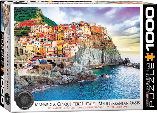 Puzzle: HDR Photography - Manarola Cinque Terre Italy Mediterranean Oasis