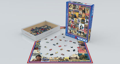 Puzzle: Vintage Art Collages - World War I & II Vintage Posters