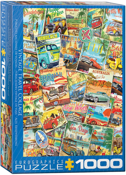 Puzzle: Vintage Art Collages - Vintage Travel Collage
