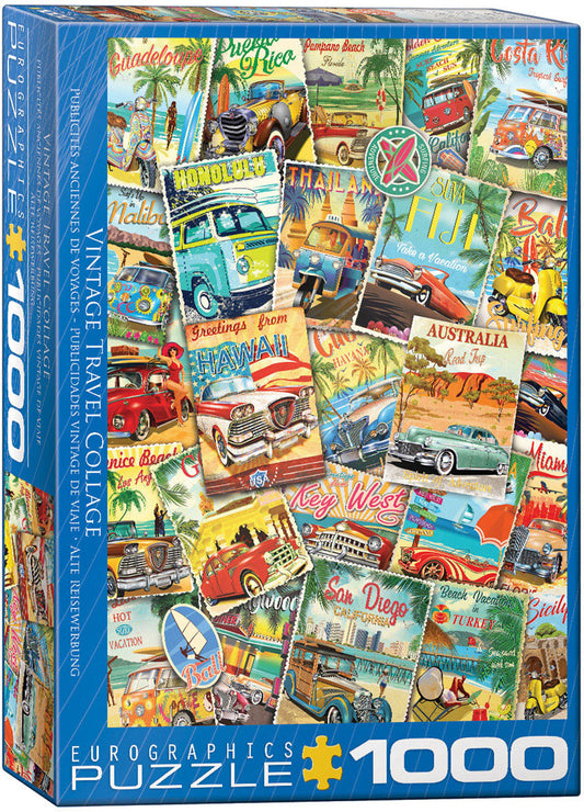 Puzzle: Vintage Art Collages - Vintage Travel Collage