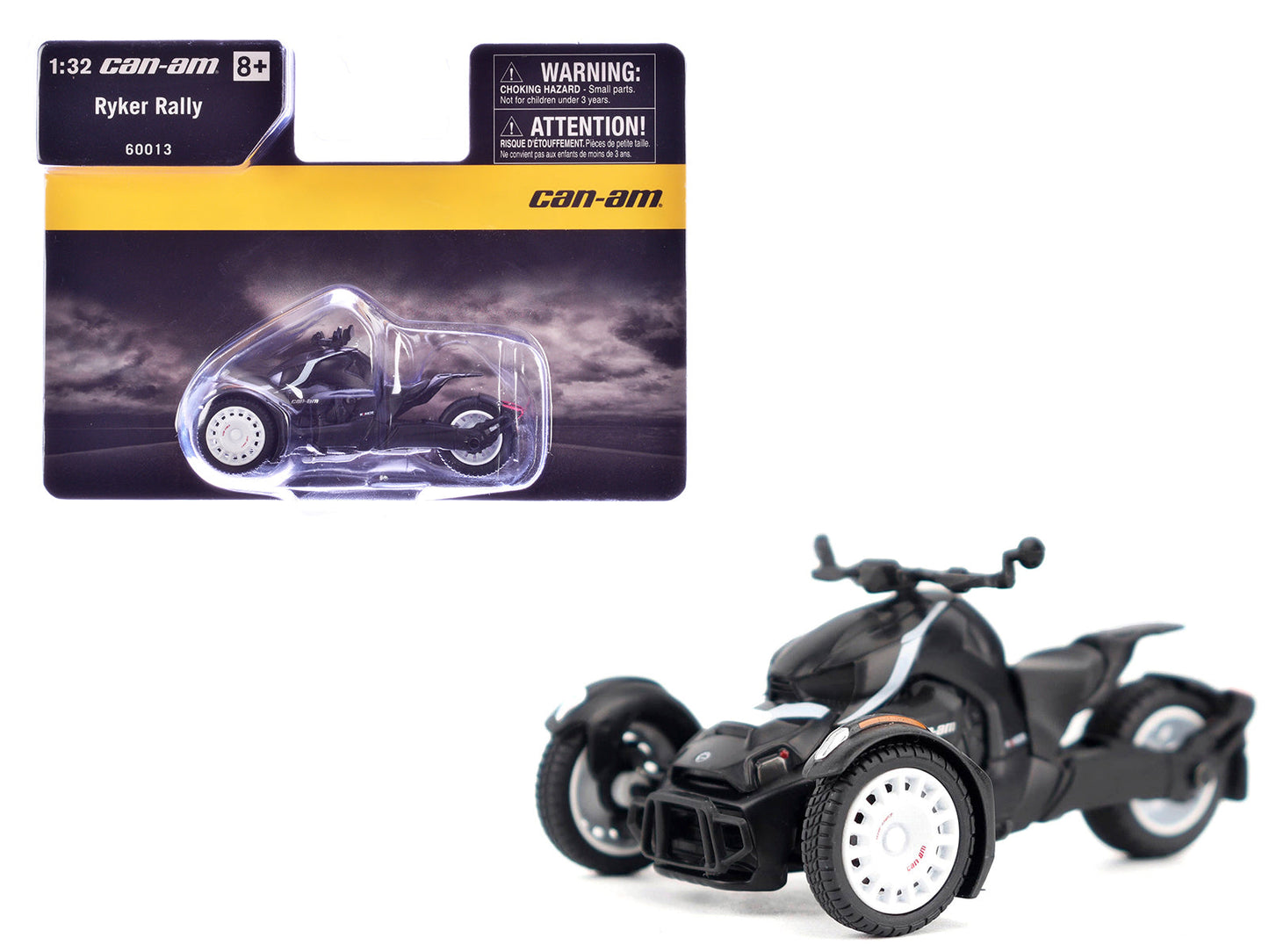 Can-Am Ryker Rally 3-Wheel Motorcycle Ghost Black 1/32 Diecast Model by BRP Models  free shipping USA