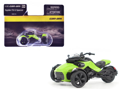 Can-Am Spyder F3-S Special 3-Wheel Motorcycle Manta Green 1/32 Diecast Model by BRP Models  free shipping USA