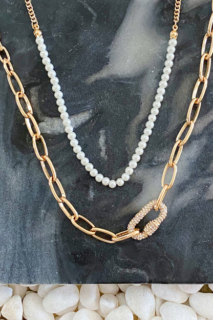 Classic Duo Layered Pearl Necklace Set by Ellisonyoung.com