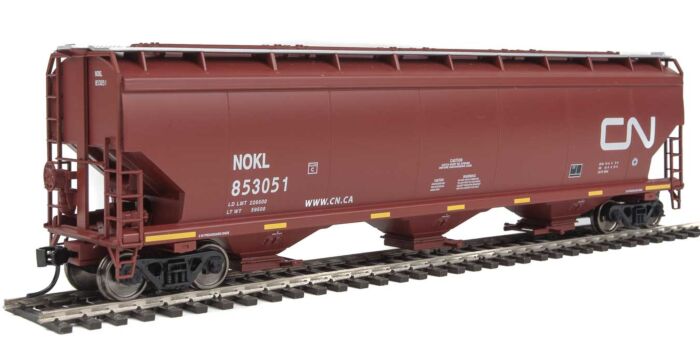 Walthers Mainline 910-7691 HO Scale 60' NSC 5150 3-Bay Covered Hopper - Ready to Run -- Canadian National #853051