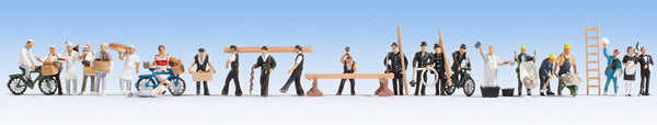 Noch 16047 HO Scale Working People Mega Set -- 24 Figures & Accessories