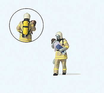 Preiser 28252 HO Scale Modern Firefighter Saving Child Individual