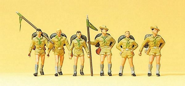 Preiser 10260 HO Scale Recreation & Sports Boy Scouts pkg(6)