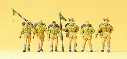 Preiser 10260 HO Scale Recreation & Sports Boy Scouts pkg(6)