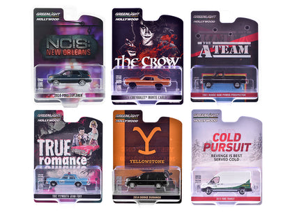 "Hollywood Series" Set of 6 pieces Release 43 1/64 Diecast Model Cars by Greenlight  free shipping USA