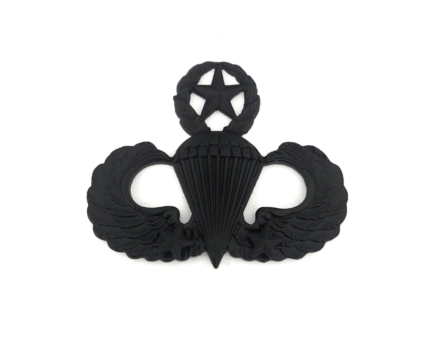 U.S. Army Combat Parachutists (Jump Wings) 2 Jumps Master STA-BRITE® BLACK Metal Pin-on Badge