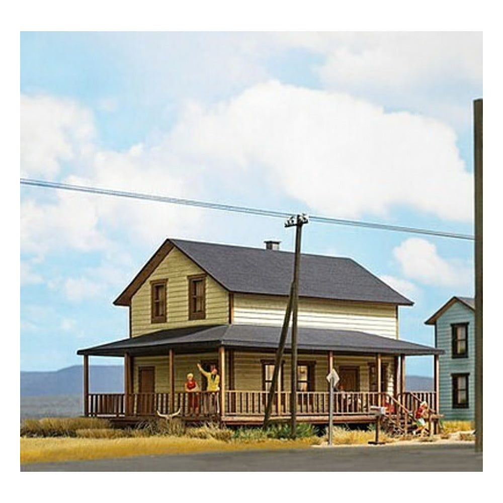 Busch 9727 HO Scale North American-Style House -- Laser-Cut Wood Kit - 5-3/4 x 5-3/16 x 4-1/16" 14.6 x 13.1 x 10.3cm
