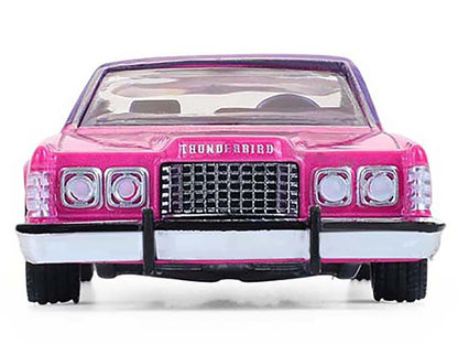 1975 Ford Thunderbird Lowrider Pink Metallic with Purple Top and Graphics with Purple Interior "California Lowriders" Series 7 1/64 Diecast Model Car by Greenlight