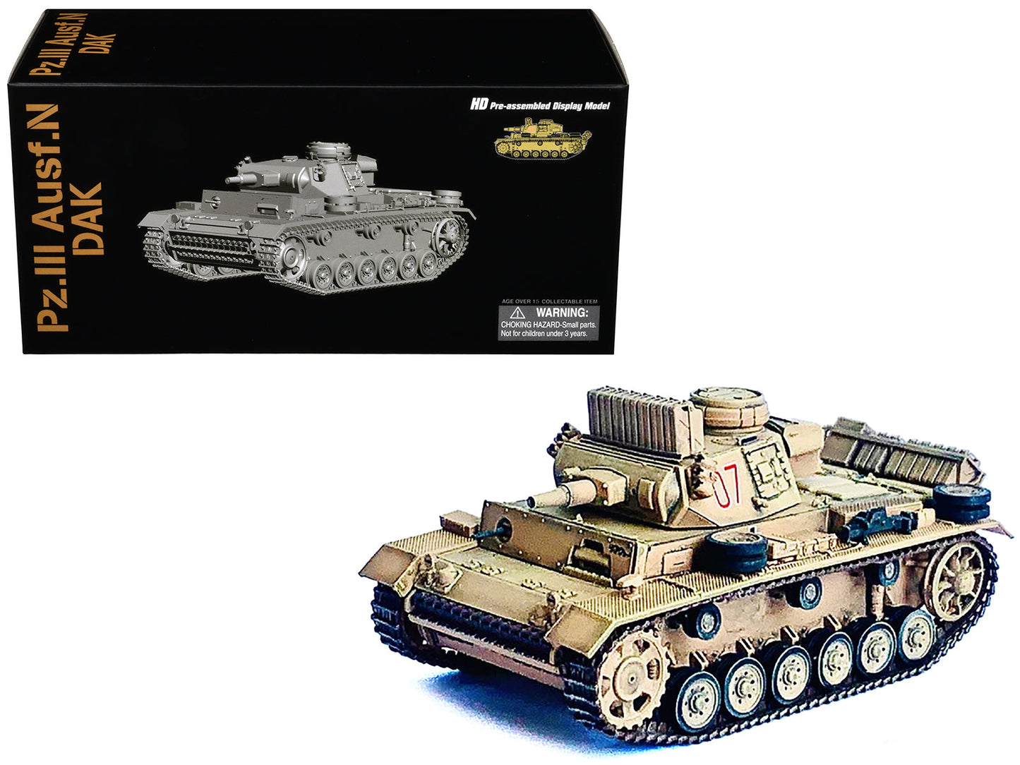 Germany Pz.Kpfw.III Ausf.N DAK Tank #07 "s.Pz.Abt.501 Tunisia" (1942/43) "NEO Dragon Armor" Series 1/72 Plastic Model by Dragon Models  free shipping USA