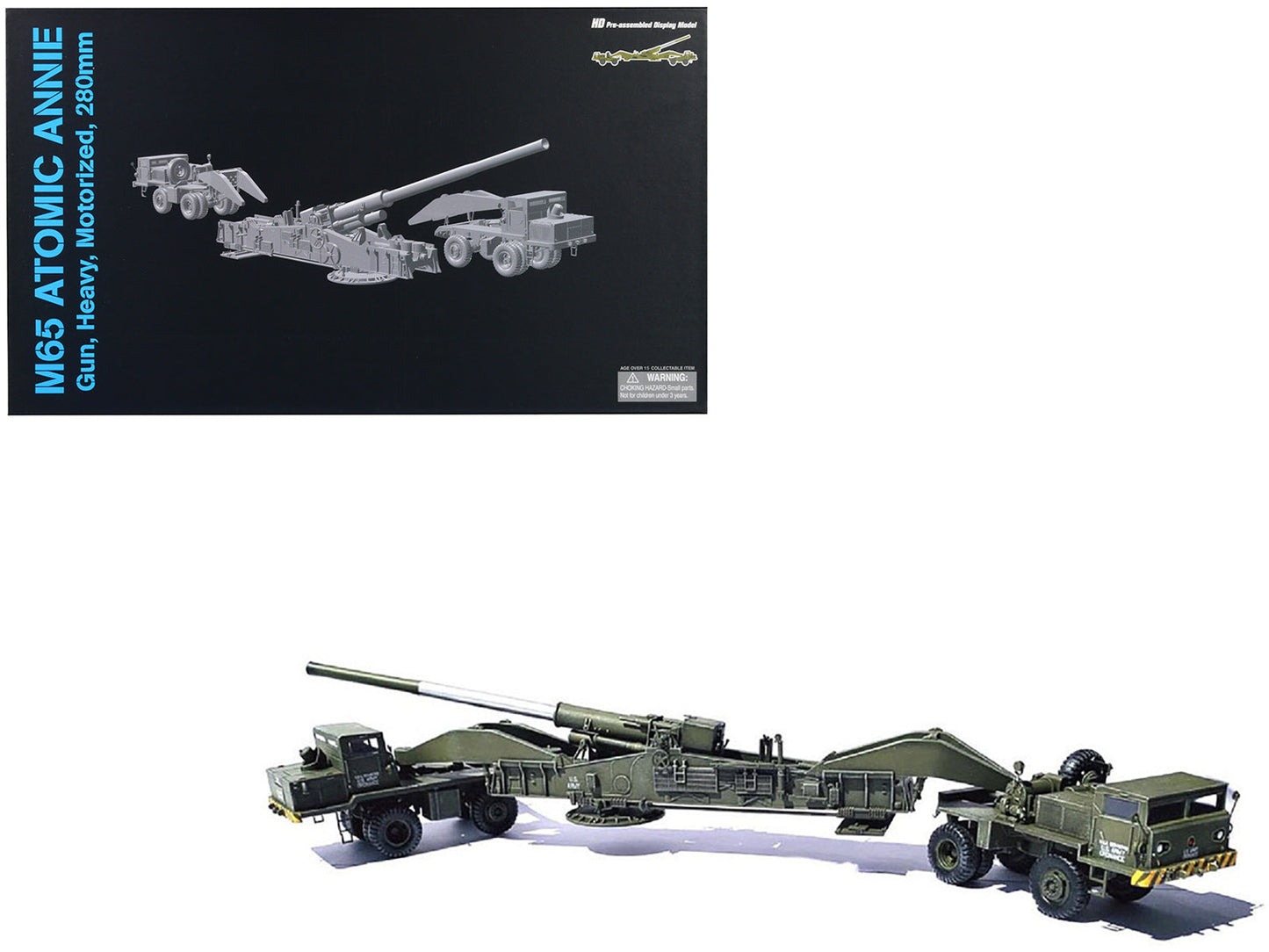 United States M65 Atomic Cannon "Atomic Annie" Artillery Olive Drab "Traveling Mode" US Army "NEO Dragon Armor" Series 1/72 Plastic Model by Dragon Models  free shipping USA