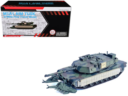 United States M1A1 AIM TUSK (Tank Urban Survival Kit) with Mine Plow (Travel Mode) "United States Marine Corps 8th Tank Battalion II MED Iraq" (2003) Green Camouflage "NEO Dragon Armor" Series 1/72 Plastic Model by Dragon Models  free shipping USA