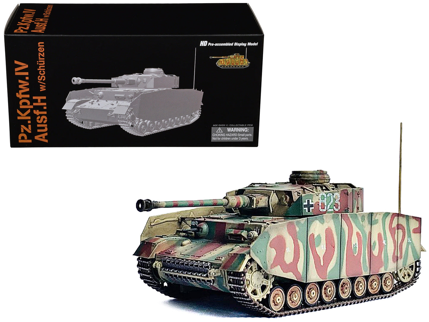 Germany Pz.Kpfw.IV Ausf.H with Schurzen Tank #823 "2.Pz.Div. Normandy" (1944) "NEO Dragon Armor" Series 1/72 Plastic Model by Dragon Models  free shipping USA