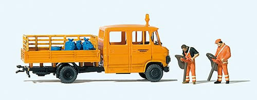 Preiser 33262 HO Scale Mercedes-Benz L 407 D Crew-Cab Low-Side