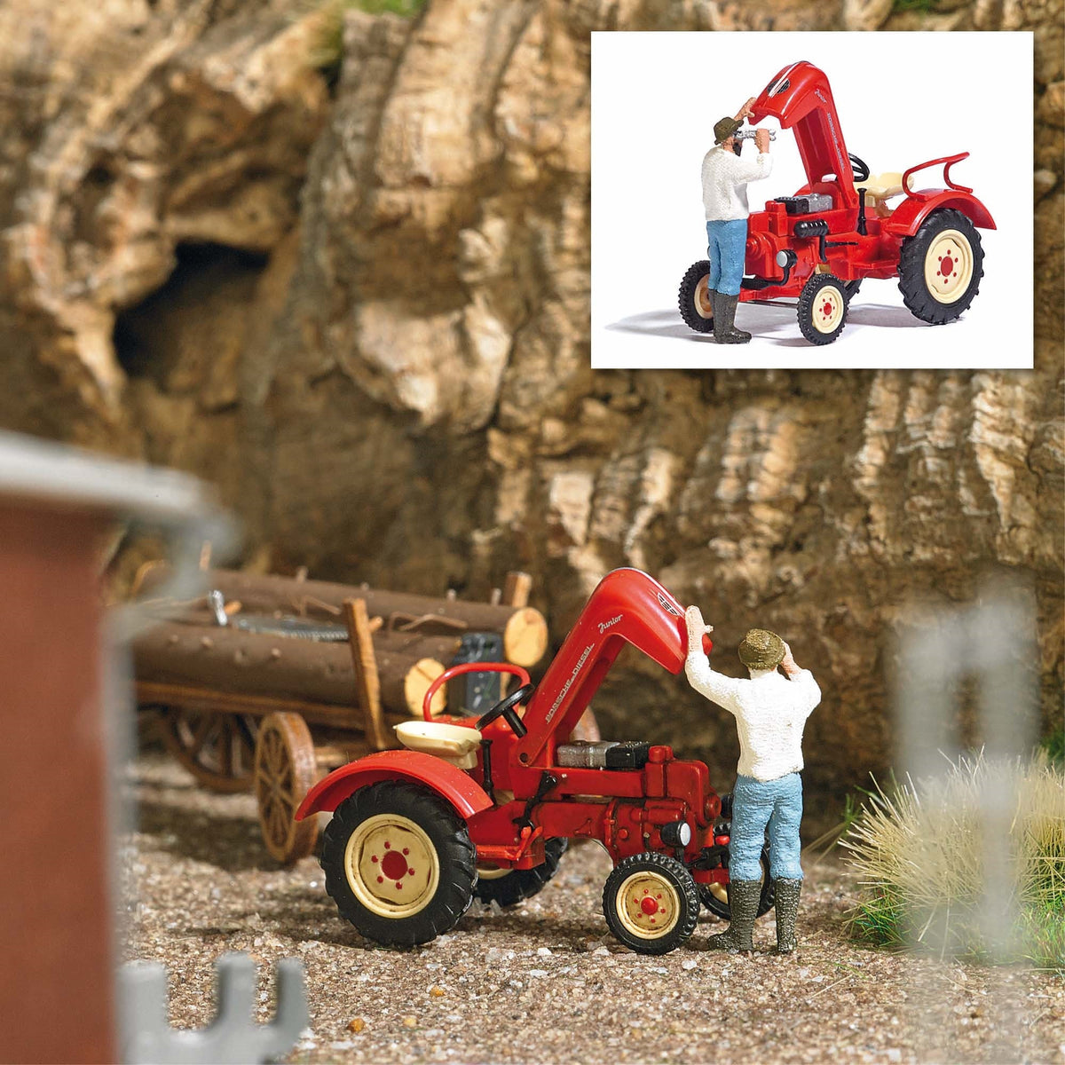 Busch 7882 HO Scale Porsche Tractor Repair Action Set