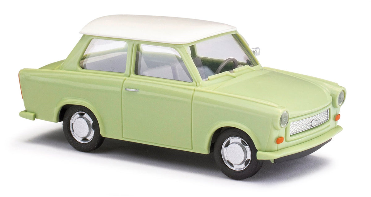 Busch 53106 HO Scale 1975 Trabant P601 2-Door, Green/White