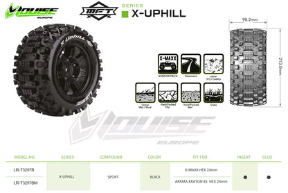 Louise RC MFT X-Uphill Monster Truck Belted Tires Mounted 24mm Hex Arrma Kraton 8S (2) LT3297BM