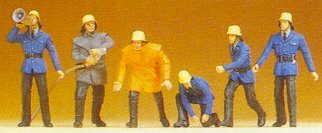 Preiser 14201 HO Scale Firemen Set #2 pkg(6)