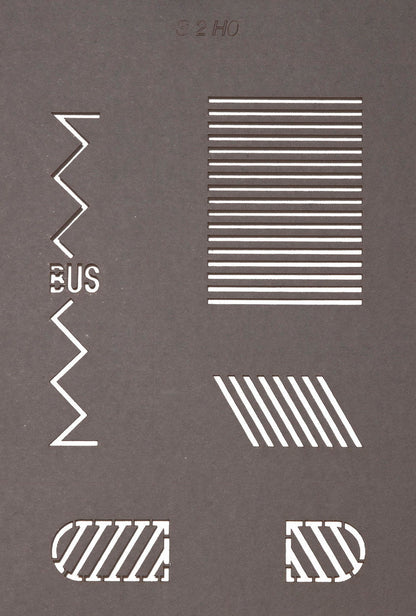 Noch 60745 HO Scale Street Marking Stencils, 5 Stencils/43 Symbols