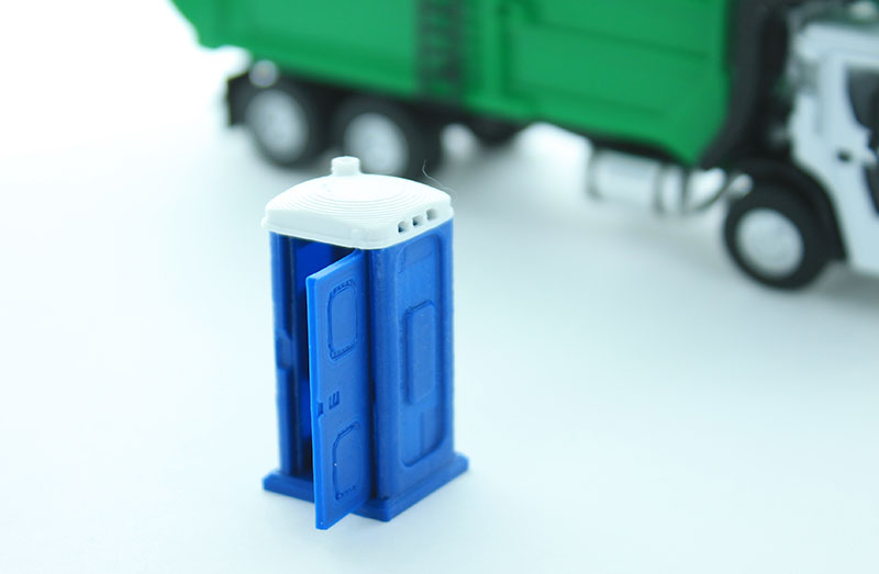 3D To Scale 64-141-BL 1/64 Porta-Potty, Blue and White