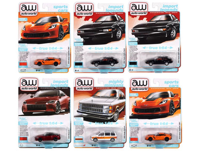 Auto World Premium 2024 Set A of 6 pieces Release 2 1/64 Diecast Model Cars by Auto World  free shipping USA