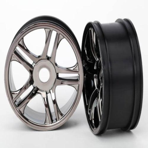Traxxas 6476 Wheels Black Chrome Rear XO-1 (2)