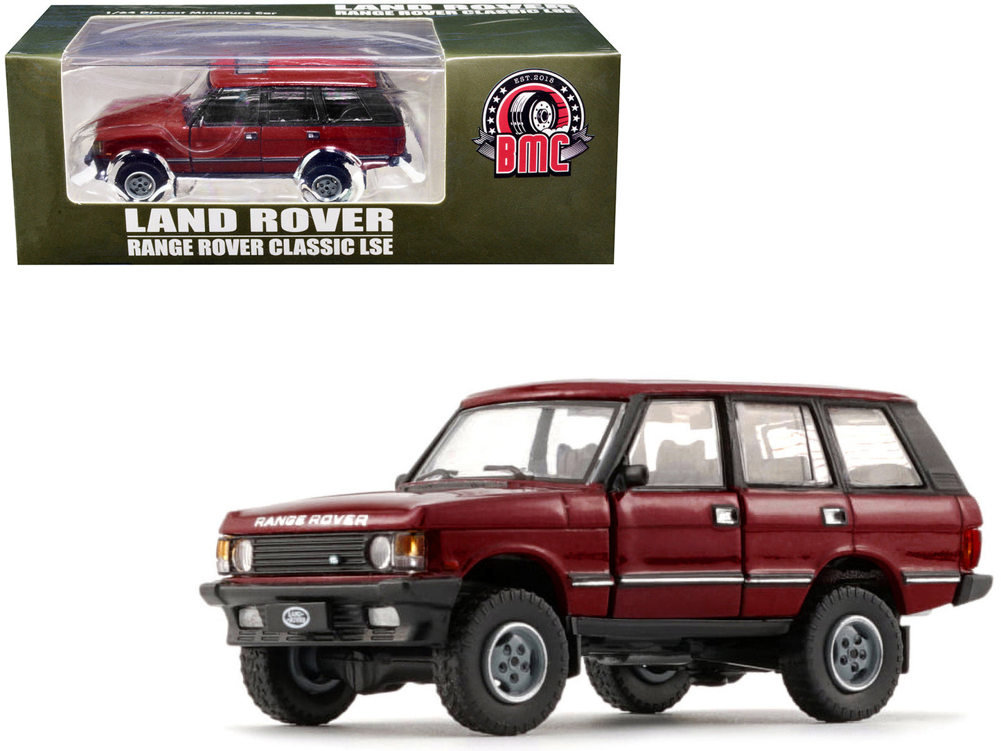 Land Rover Range Rover Classic LSE RHD (Right Hand Drive) Red with Sunroof with Extra Wheels 1/64 Diecast Model Car by BM Creations  free shipping USA