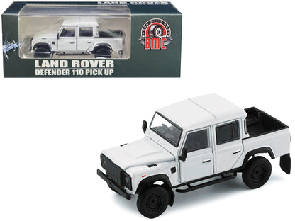 Land Rover Defender 110 Pickup Truck White with Extra Wheels 1/64 Diecast Model Car by BM Creations  free shipping USA