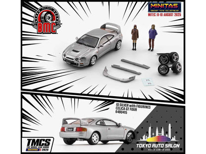 Toyota Celica GT-Four RHD (Right Hand Drive) ID Silver Metallic with 2 Figures and Accessories 1/64 Diecast Model Car by BM Creations