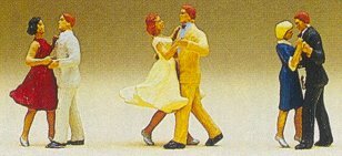 Preiser 10120 HO Scale Couples Dancing 3 Couples