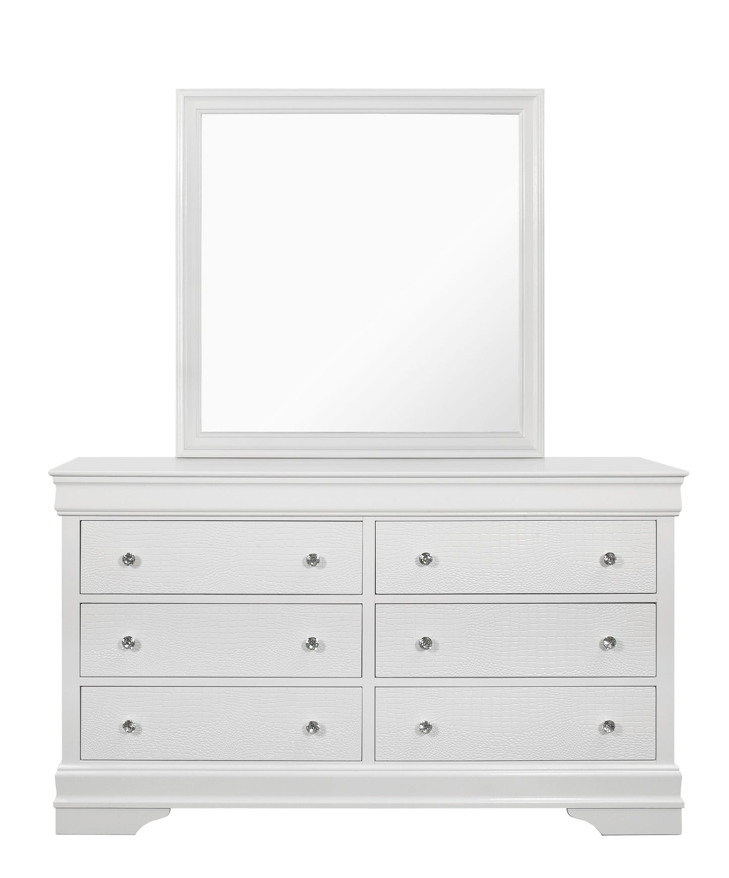 Shaker - Crocodile Metallic Mirror - White by Couch.com