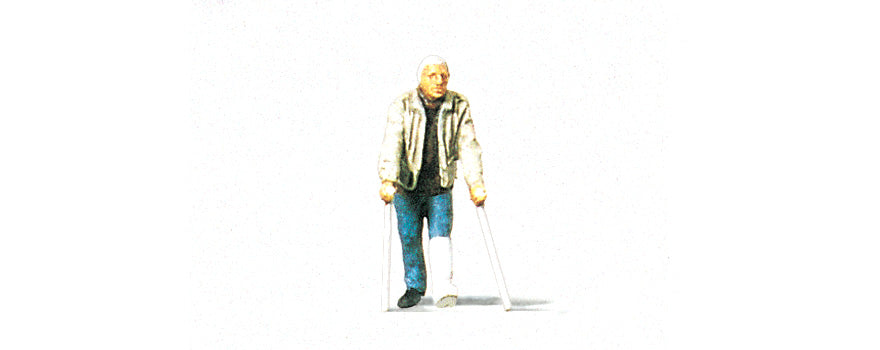 Preiser 28019 HO Scale Man with Broken Leg Figure
