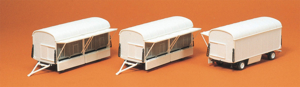 Preiser 20007 HO Scale Modern Circus Cage Wagons Kit (3)