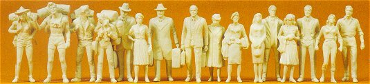 Preiser 65600 O Scale Unpainted Figure Set Passengers/Travelers