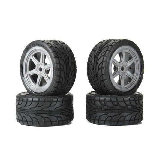Proline 1030810 1/12 Avenger Tire on Overdrive Gray Wheel 8mm Hex (4): Losi Race Car
