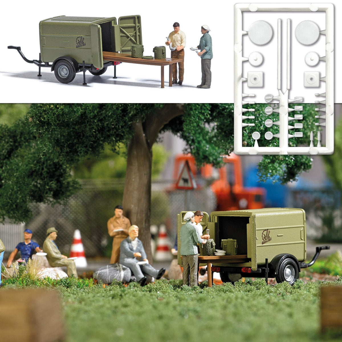 Busch 7936 HO Scale Snack Break Action Set, 2 Figures