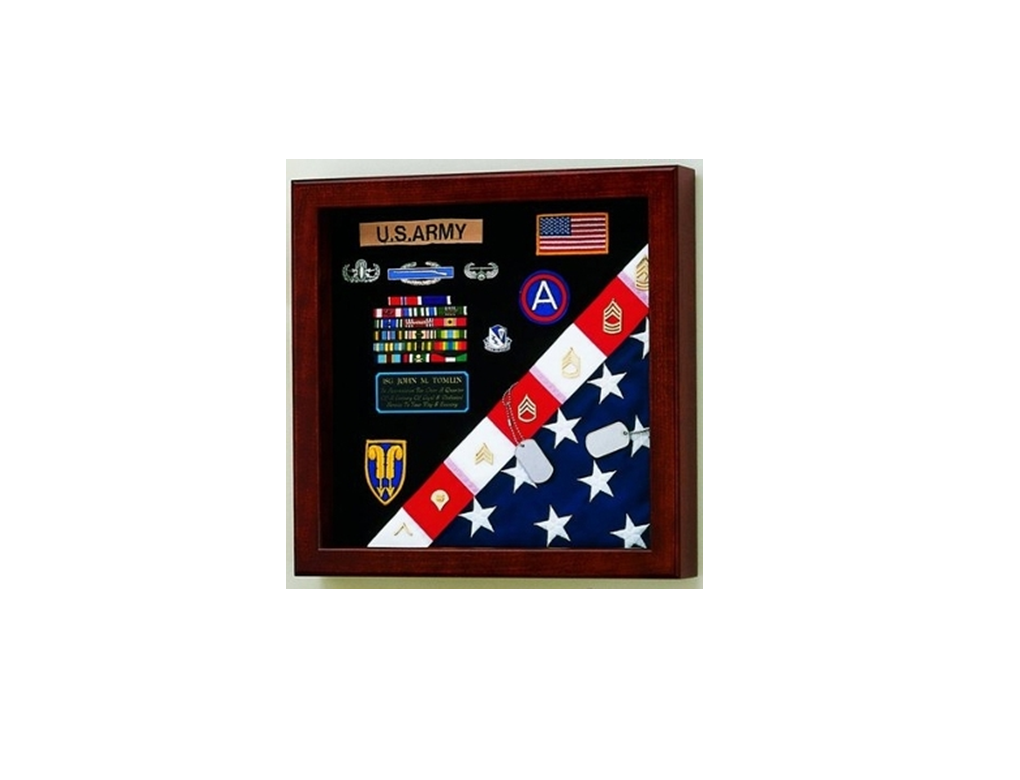American Made Burial Flag Medals Display case - Size 4' x 6'