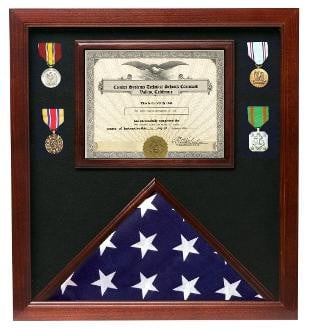 Police Flag Medal Display Box- Shadow Box, Flag Box Hand Made By Veterans