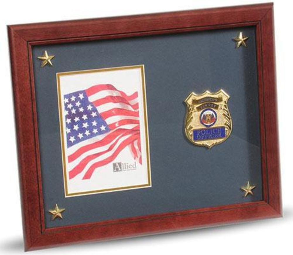 Flag Connections Police Department Medallion Picture Frame with Stars, 5 by 7-Inch.