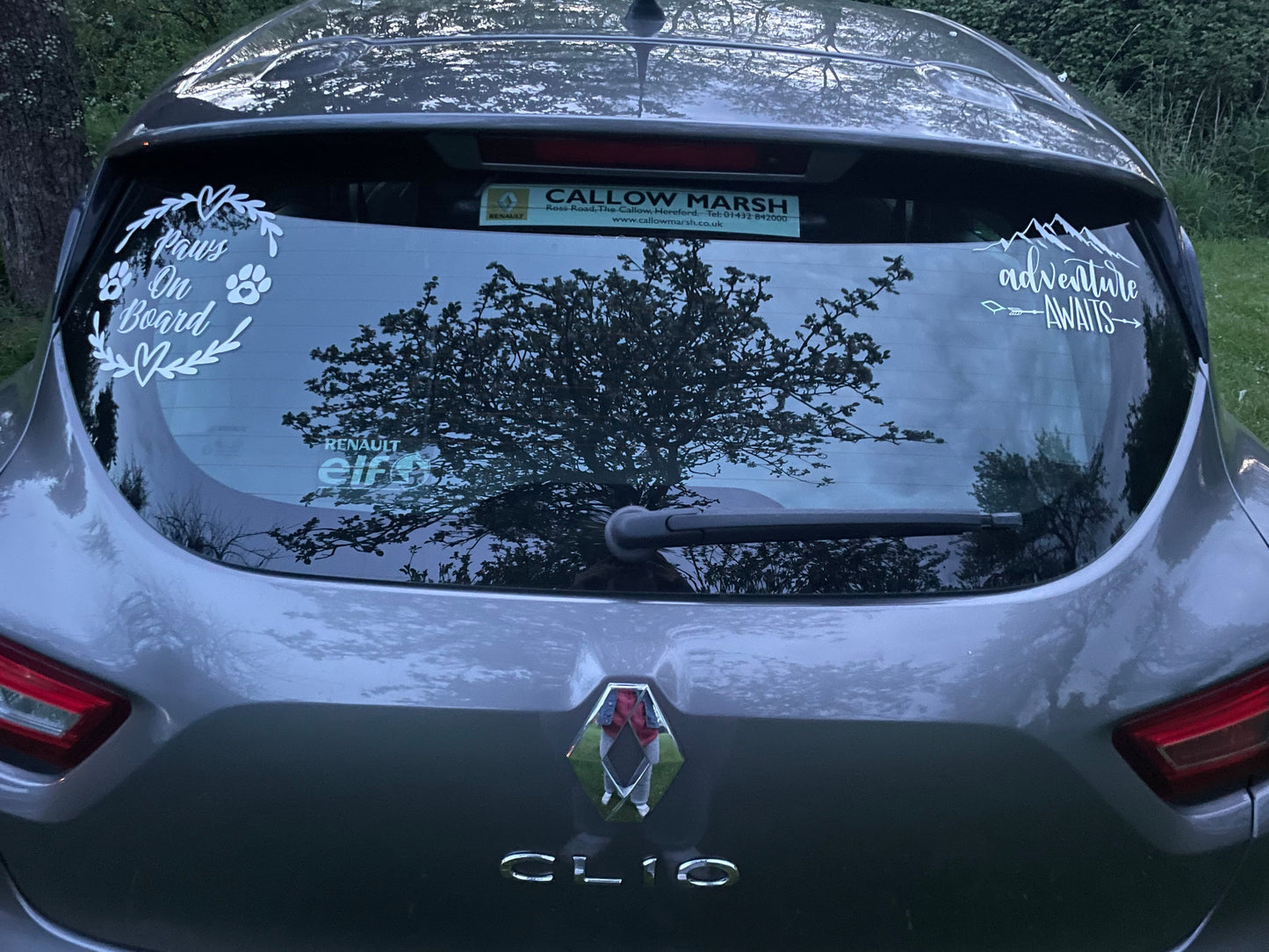 Paws On Board Heart Wreath Car Window Sticker by WinsterCreations™ Official Store
