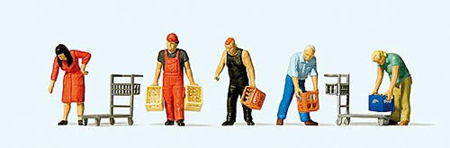 Preiser 10656 HO Scale At the Cash-and-Carry Beverage Store pkg(5)