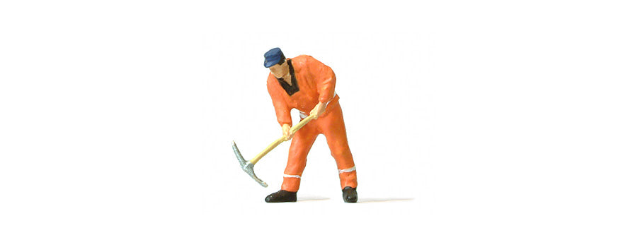 Preiser 28090 HO Scale Track Worker with Pick Figure